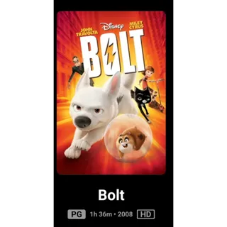 Disney Bolt HD Movies Anywhere digital movie code ports to Vudu, MA, amazon, Gp