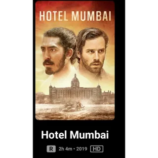 Hotel Mumbai HD Digital Code Movies Anywhere MA Or  vudu ,ports To  iTunes, Google Play and Amazon.