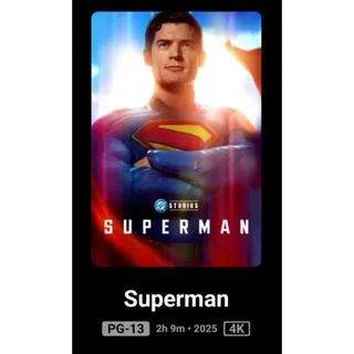 Superman 2025 movie 4k Movies Anywhere digital movie code ports to Vudu, MA, amazon, Gp