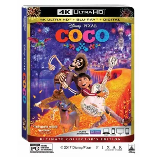 Coco Digital Movie Code 4K Code iTunes  ports To Vudu, Google Play, Movies Anywhere And Amazon