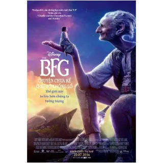 BFG big friendly Giant digital movie code HD Google Play Redeem Ports To MA, ports to vudu, iTunes, and Google Play