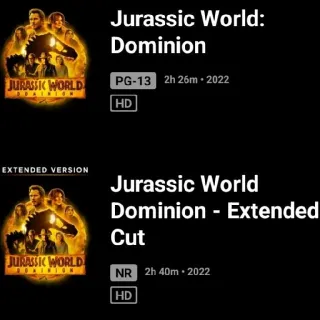 Jurrasic World Dominion HD Code  Movies Anywhere MA.