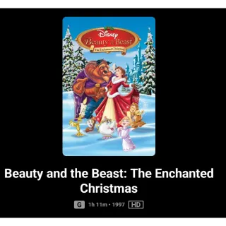  Beauty and the Beast enchanted christmas HD Movies Anywhere digital movie code ports to Vudu, MA, amazon, Gp