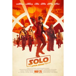 Solo A Star Wars Story HD Digital Code Google Play Redeem Ports To MA, ports to vudu, iTunes, and Google Play