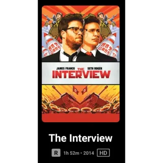 The Interview SD Digital Code Vudu or ma ports.