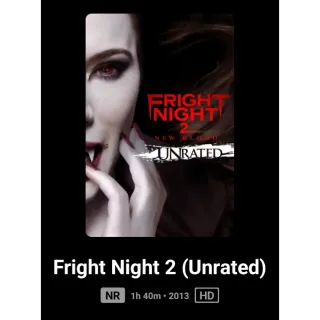 Fright Night 2 Unrated movie code HD Code Redeems Movies Anywhere MA, or Vudu. Port To GP, ITunes,.and Amazon