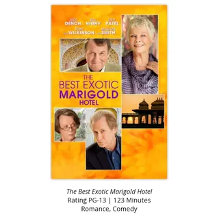 The Best exotic marigold hotel Movies Anywhere Or Fandango At Home digital movie code ports to Vudu, MA, amazon, Gp