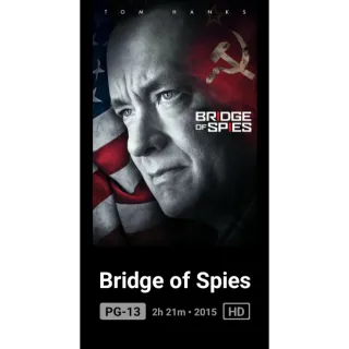 Bridge Of Spies Digital movie code HD Code Redeems Movies Anywhere MA, or Vudu. Port To GP, ITunes,.and Amazon