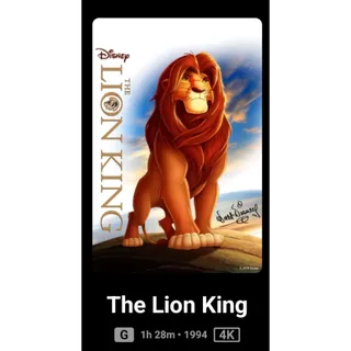 4k The lion King animated signature collection Digital Movie Code Redeem MA Only, Ports