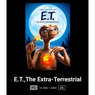 ET the extra-terrestrial 4k  Digital Code Vudu Or Ma Only ports.