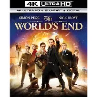 The Worlds End 4k iTunes only digital movie code ports to Vudu, MA, amazon, Gp