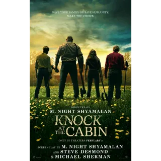 Knock At The Cabin Digital HD Code Movies Anywhere MA Or Vudu, ports to vudu, iTunes, Google Play and Amazon.