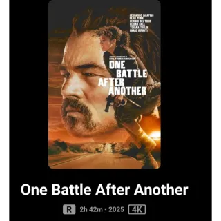 One battle after another 4k Movies Anywhere or Fandango at home digital movie code ports to Vudu, MA, amazon, Gp
