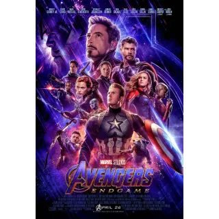 Avengers Endgame Digital Movie Code Google Play/GP ports to iTunes and Vudu