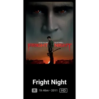  Fright night HD Movies Anywhere digital movie code ports to Vudu, MA, amazon, Gp