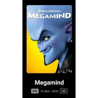 Megamind Digital movie code HD Code Redeems Movies Anywhere MA, or Vudu. Port To GP, ITunes,.and Amazon