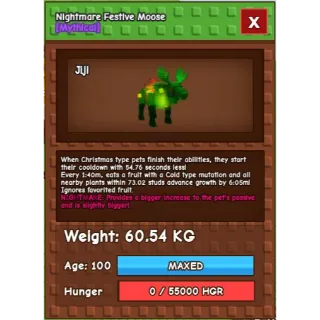 Nightmare Festive Moose 60.54kg