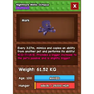 10x Nightmare Mimics 61.5kg