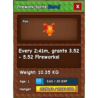 Colossal Firework Sprite - 103.5kg @ age 100