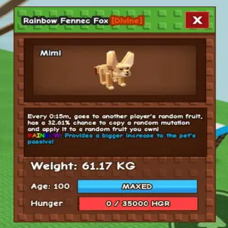 RAINBOW FENNEC FOX 61KG