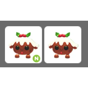 Neon christmas pudding pup & normal