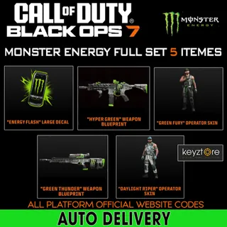 Black Ops 7 - Monster Energy Full Set⚡[ 𝐈𝐍𝐒𝐓𝐀𝐍𝐓 𝐃𝐄𝐋𝐈𝐕𝐄𝐑𝐘 ] Complete Rewards ⚡  Call of Duty
