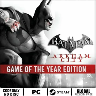 Batman: Arkham City - Game of the Year Edition⚡ [ 𝐈𝐍𝐒𝐓𝐀𝐍𝐓 𝐃𝐄𝐋𝐈𝐕𝐄𝐑𝐘⚡]  - Steam PC Key Global