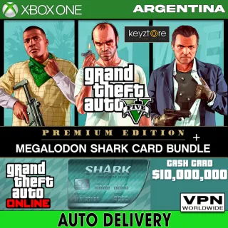 Grand Theft Auto V Premium Edition & Megalodon Shark Card Bundle⚡ [ 𝐈𝐍𝐒𝐓𝐀𝐍𝐓 𝐃𝐄𝐋𝐈𝐕𝐄𝐑𝐘⚡] (GTA 5 + Megalodon Card) Xbox AR