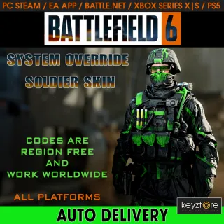 Battlefield 6 System Override Soldier Skin [ ⚡𝐈𝐍𝐒𝐓𝐀𝐍𝐓 𝐃𝐄𝐋𝐈𝐕𝐄𝐑𝐘⚡] BF6 Razor Key / CODE Global All platform