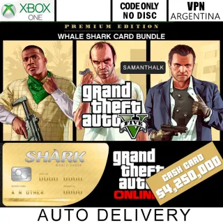 [AUTO] Grand Theft Auto 5 Premium Edition + Whale Shark Card  (𝐈𝐍𝐒𝐓𝐀𝐍𝐓) (GTA V ) Xbox