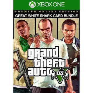 Grand Theft Auto V Premium Online Edition & Great White Shark Card Bundle 