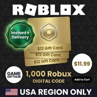 1000 Robux | US | Instant Delivery | Roblox