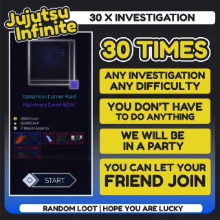 Jujutsu Infinite 30x Investigation | Party