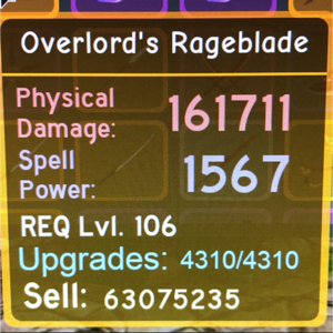 Gear Dungeon Quest Dq Overlord S Rageblade In Game Items Gameflip - roblox dungeon quest overlords rageblade