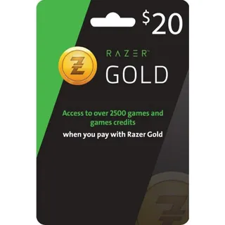 Razer Gold Gift Card - 20 USD Key GLOBAL - Auto Delivery -
