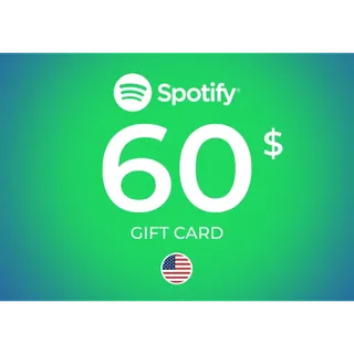  Spotify Gift Card 60 USD - UNITED STATES ⚡️ [𝐅𝐀𝐒𝐓 𝐃𝐄𝐋𝐈𝐕𝐄𝐑𝐘] ⚡️