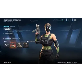 Call of Duty: Black Ops 7 - Operator Skin - Raver + 1 Hour Weapon XP