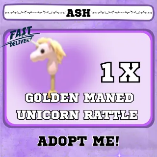 GOLDEN MANED UNICORN RATTLE 