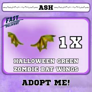 HALLOWEEN GREEN ZOMBIE BAT WINGS 
