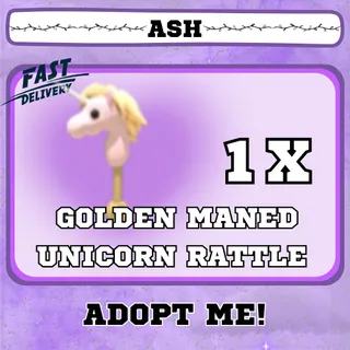 GOLDEN MANED UNICORN RATTLE 
