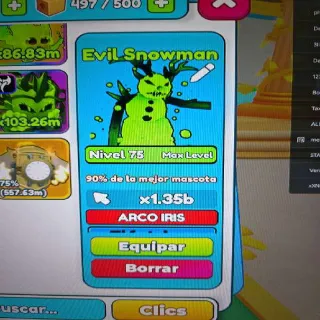 Electric Rainbow Evil Snowman MAX LEVEL