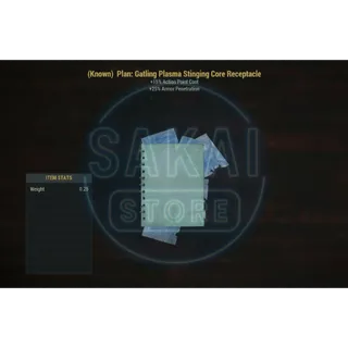 PLAN | GATLING PLASMA STINGING CORE RECEPTACLE