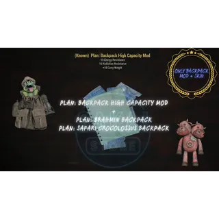 PLAN | BACKPACK HIGH CAPACITY MOD + SKIN