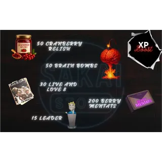 CRANBERRY RELISH + BRAIN BOMBS + LIVE AND LOVE 8 + BERRY MENTATS + LEADER