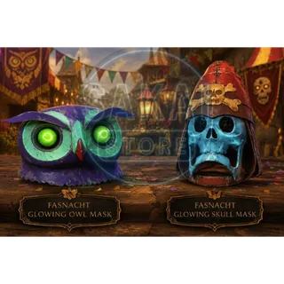 FASNACHT GLOWING OWL MASK & FASNACHT GLOWING SKULL MASK