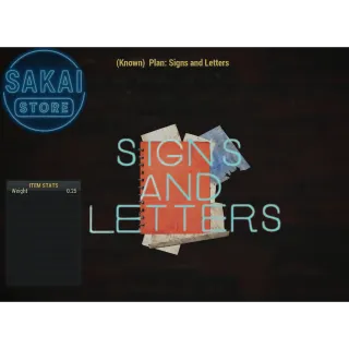 PLAN | SIGNS AND LETTERS