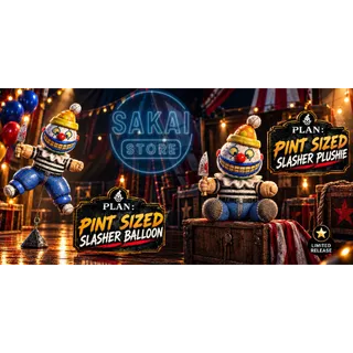 PINT SIZED SLASHER BALLOON & PINT SIZED SLASHER PLUSHIE BUNDLE