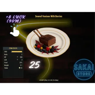 25 SEARED VENISON WITH BERRIES