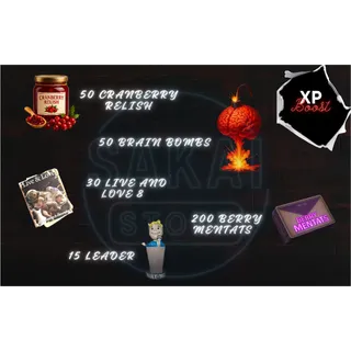 CRANBERRY RELISH + BRAIN BOMBS + LIVE AND LOVE 8 + BERRY MENTATS + LEADER