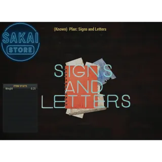 PLAN | SIGNS AND LETTERS